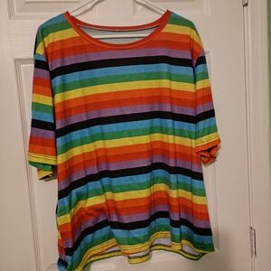 Colorful Striped Short Sleeve Tee